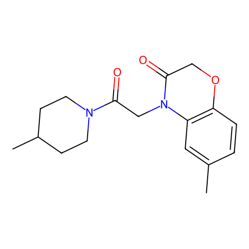 6-methyl-4-[2-(4-methylpiperidin-1-yl)-2-oxoethyl]-2H-1,4-benzoxazin-3(4H)-one structure