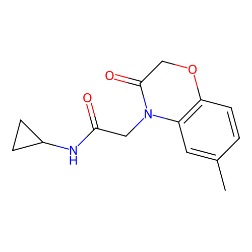 N-cyclopropyl-2-(6-methyl-3-oxo-2,3-dihydro-4H-1,4-benzoxazin-4-yl)acetamide structure