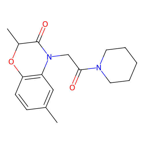 2,6-Dimethyl-4-(2-oxo-2-piperidin-1-yl-ethyl)-4H-benzo[1,4]oxazin-3-one structure
