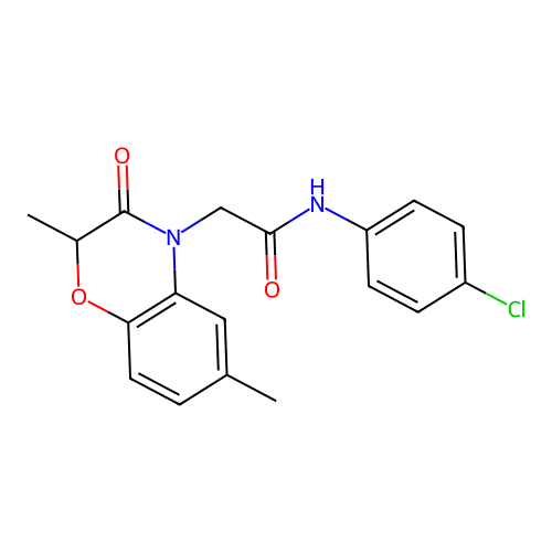 N-(4-chlorophenyl)-2-(2,6-dimethyl-3-oxo-1,4-benzoxazin-4-yl)acetamide structure