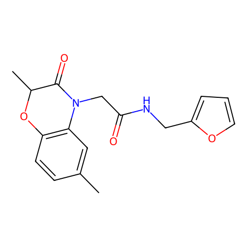2-(2,6-dimethyl-3-oxo-1,4-benzoxazin-4-yl)-N-(furan-2-ylmethyl)acetamide structure