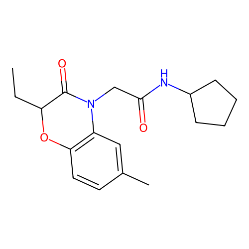 N-cyclopentyl-2-(2-ethyl-6-methyl-3-oxo-1,4-benzoxazin-4-yl)acetamide structure