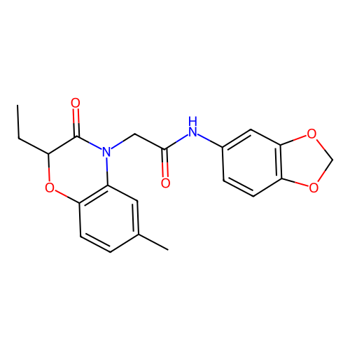 N-(1,3-benzodioxol-5-yl)-2-(2-ethyl-6-methyl-3-oxo-1,4-benzoxazin-4-yl)acetamide structure