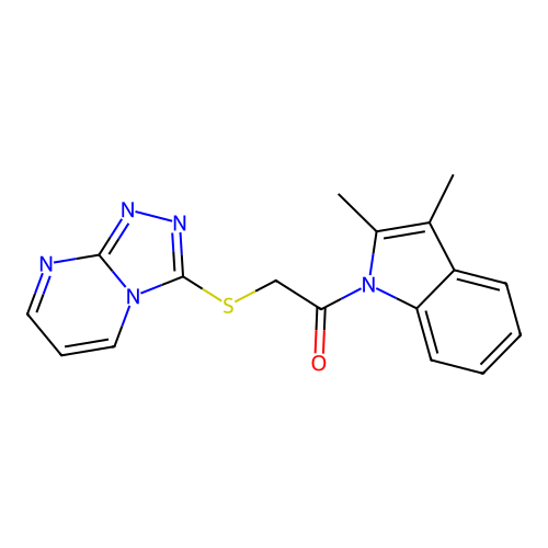 1-(2,3-dimethylindol-1-yl)-2-([1,2,4]triazolo[4,3-a]pyrimidin-3-ylsulfanyl)ethanone structure