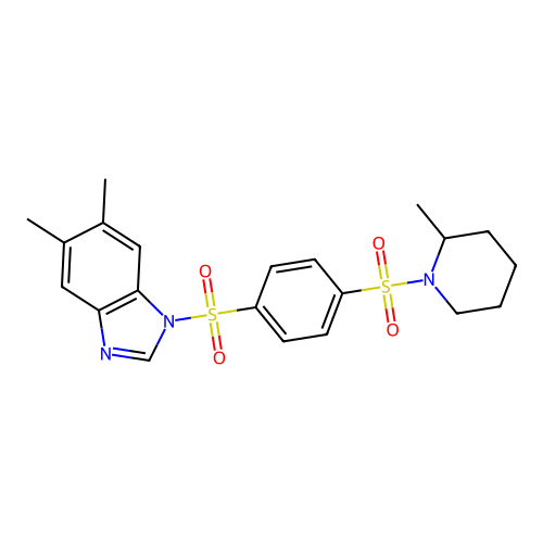 5,6-Dimethyl-1-[4-(2-methylpiperidin-1-yl)sulfonylphenyl]sulfonylbenzimidazole structure