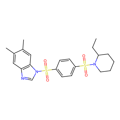 1-[4-(2-Ethylpiperidin-1-yl)sulfonylphenyl]sulfonyl-5,6-dimethylbenzimidazole structure