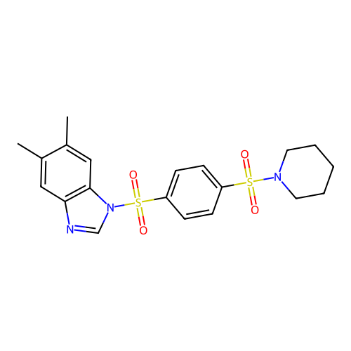 5,6-Dimethyl-1-(4-piperidin-1-ylsulfonylphenyl)sulfonylbenzimidazole structure