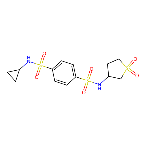 1-N-cyclopropyl-4-N-(1,1-dioxothiolan-3-yl)benzene-1,4-disulfonamide structure