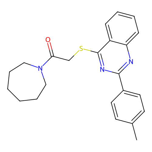 1-(Azepan-1-yl)-2-[2-(4-methylphenyl)quinazolin-4-yl]sulfanylethanone structure