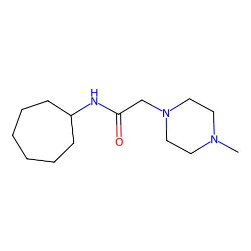 N-cycloheptyl-2-(4-methylpiperazin-1-yl)acetamide structure