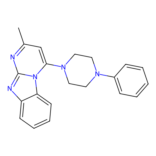 2-Methyl-4-(4-phenyl-piperazin-1-yl)-benzo[4,5]imidazo[1,2-a]pyrimidine structure