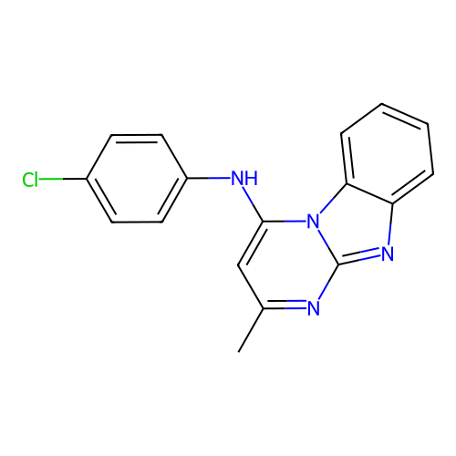 N-(4-chlorophenyl)-2-methylpyrimido[1,2-a]benzimidazol-4-amine structure