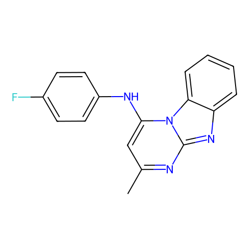 N-(4-fluorophenyl)-2-methylpyrimido[1,2-a]benzimidazol-4-amine structure