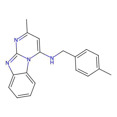 2-methyl-N-[(4-methylphenyl)methyl]pyrimido[1,2-a]benzimidazol-4-amine structure