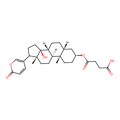 3-[(3-Carboxypropanoyl)oxy]-14-hydroxybufa-20,22-dienolide structure