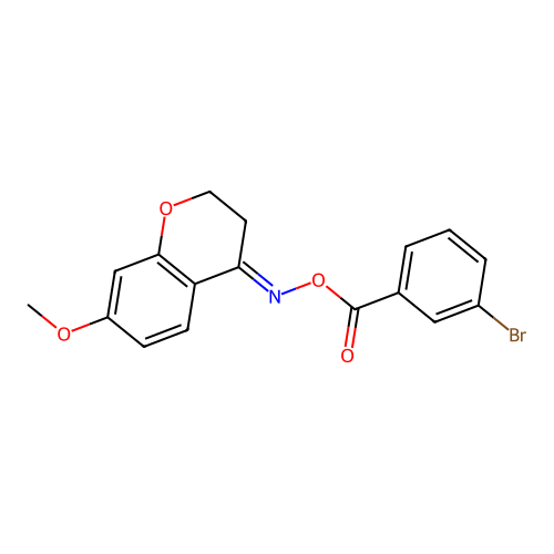 [(4E)-7-Methoxy-3,4-dihydro-2H-1-benzopyran-4-ylidene]amino 3-bromobenzoate structure