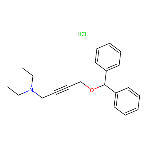 4-(Diphenylmethoxy)-N,N-diethyl-2-butynylamine hydrochloride structure
