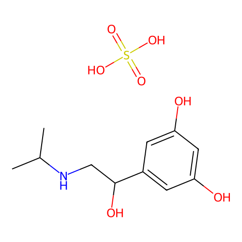 3,5-Dihydroxy-alpha-(isopropylaminomethyl)benzyl alcohol hemisulfate structure