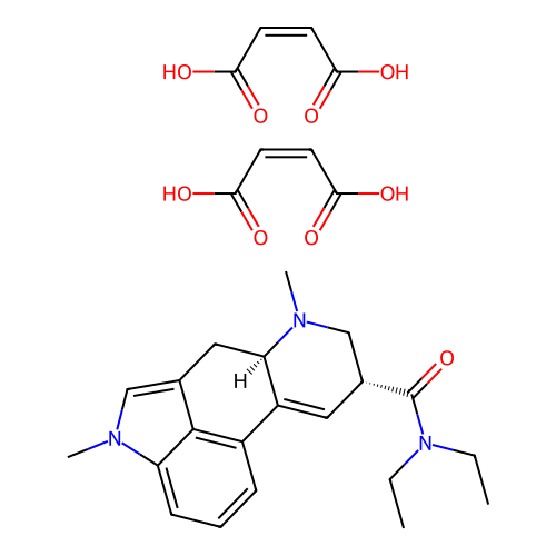 Ergoline-8-beta-carboxamide, 9,10-didehydro-N,N-diethyl-1,6-dimethyl-, dimaleate structure