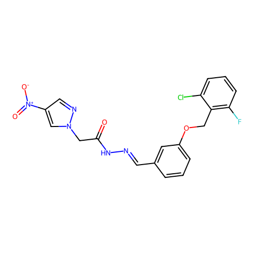 1H-Pyrazole-1-acetic acid, 4-nitro-, [[3-[(2-chloro-6-fluorophenyl)methoxy]phenyl]methylene]hydrazide (9CI) structure