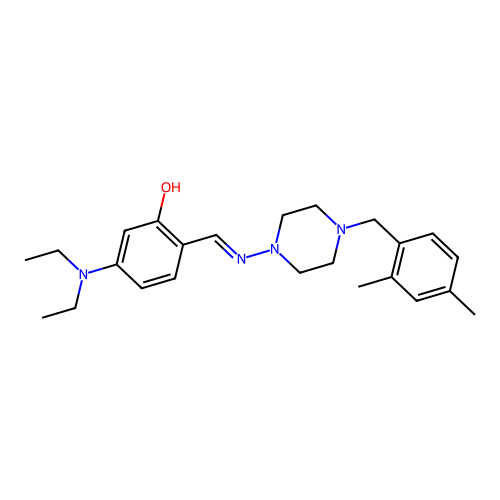 5-(Diethylamino)-2-({[4-(2,4-dimethylbenzyl)piperazin-1-yl]imino}methyl)phenol structure