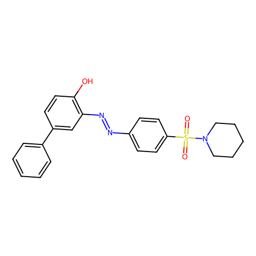 3-{(E)-[4-(piperidin-1-ylsulfonyl)phenyl]diazenyl}biphenyl-4-ol structure