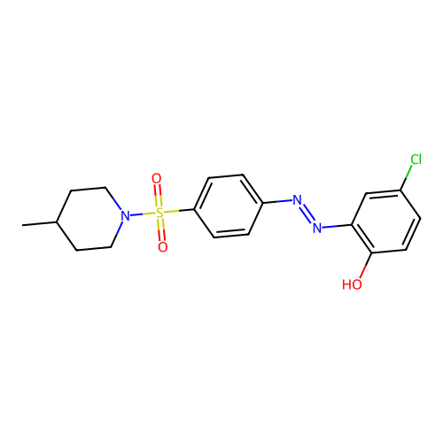 4-Chloro-2-({4-[(4-methyl-1-piperidinyl)sulfonyl]phenyl}diazenyl)phenol structure