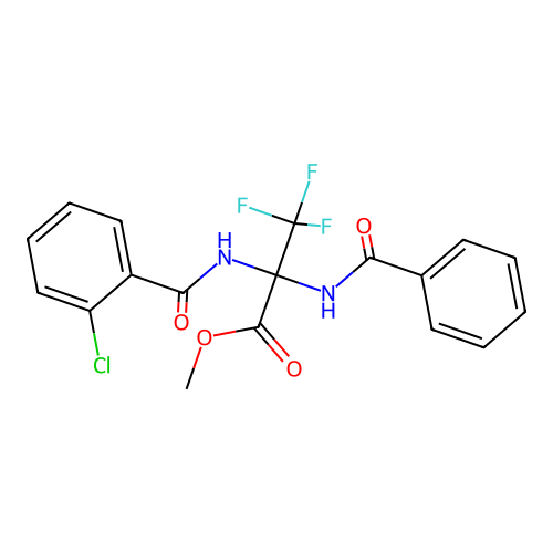 (S)-methyl 2-benzamido-2-(2-chlorobenzamido)-3,3,3-trifluoropropanoate structure