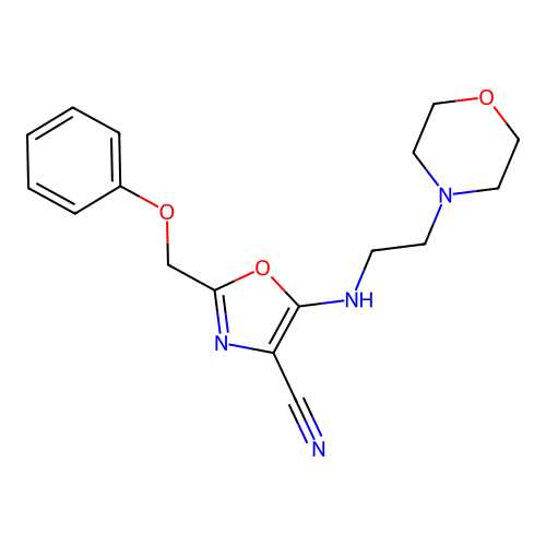 5-(2-Morpholin-4-yl-ethylamino)-2-phenoxymethyl-oxazole-4-carbonitrile structure