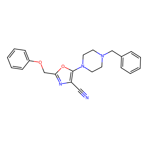 5-(4-Benzylpiperazin-1-yl)-2-(phenoxymethyl)-1,3-oxazole-4-carbonitrile structure