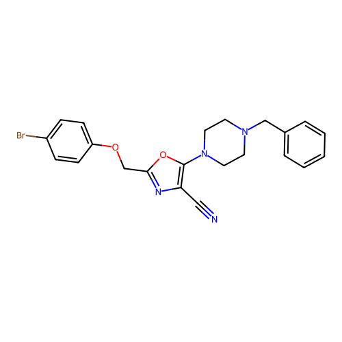 5-(4-Benzylpiperazin-1-yl)-2-[(4-bromophenoxy)methyl]-1,3-oxazole-4-carbonitrile structure