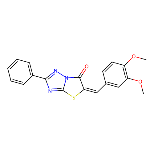 5-(3,4-Dimethoxybenzylidene)-2-PH(1,3)thiazolo(3,2-B)(1,2,4)triazol-6(5H)-one structure