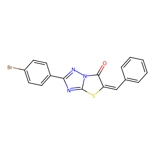 5-Benzylidene-2-(4-bromophenyl)(1,3)thiazolo(3,2-B)(1,2,4)triazol-6(5H)-one structure