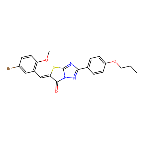 (5Z)-5-(5-bromo-2-methoxybenzylidene)-2-(4-propoxyphenyl)[1,3]thiazolo[3,2-b][1,2,4]triazol-6(5H)-one structure