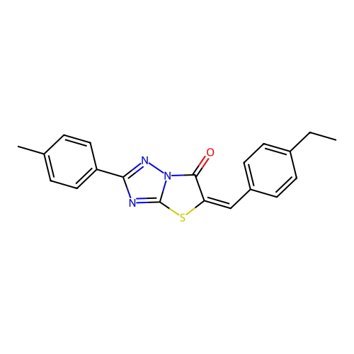 (5E)-5-(4-ethylbenzylidene)-2-(4-methylphenyl)[1,3]thiazolo[3,2-b][1,2,4]triazol-6(5H)-one structure