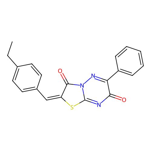 2-(4-Ethylbenzylidene)-6-PH-7H-(1,3)thiazolo(3,2-B)(1,2,4)triazine-3,7(2H)-dione structure