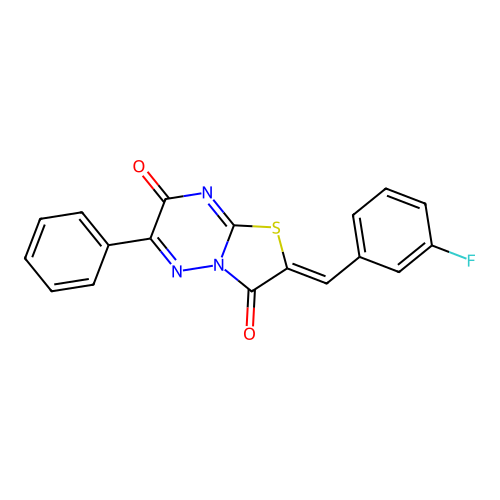 2-(3-Fluorobenzylidene)-6-phenyl-2H-thiazolo[3,2-b][1,2,4]triazine-3,7-dione structure