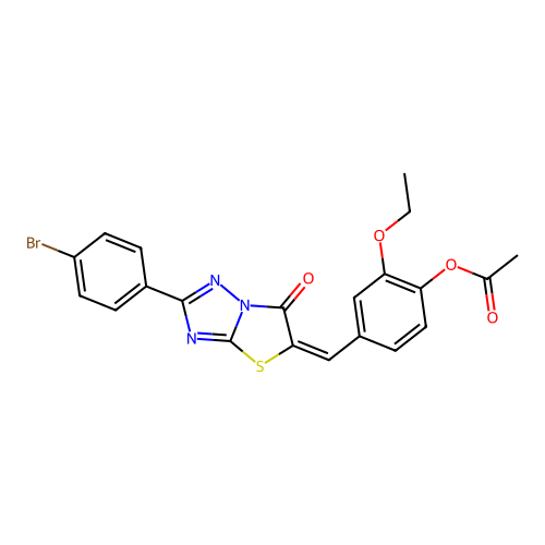 4-[(E)-(2-(4-BROMOPHENYL)-6-OXO[1,3]THIAZOLO[3,2-B][1,2,4]TRIAZOL-5(6H)-YLIDENE)METHYL]-2-ETHOXYPHENYL ACETATE structure