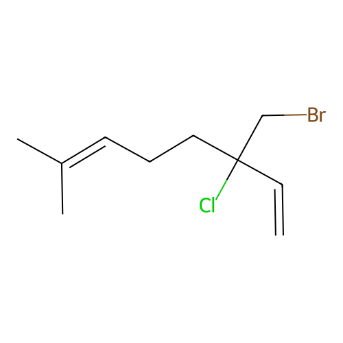 (-)-3-Bromomethyl-3-chloro-7-methyl-1,6-octadiene structure