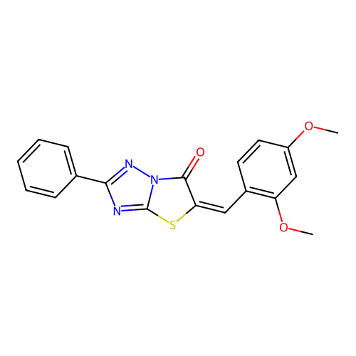 5-(2,4-Dimethoxybenzylidene)-2-PH(1,3)thiazolo(3,2-B)(1,2,4)triazol-6(5H)-one structure