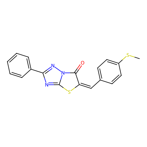 5-(4-(Methylthio)benzylidene)-2-PH(1,3)thiazolo(3,2-B)(1,2,4)triazol-6(5H)-one structure