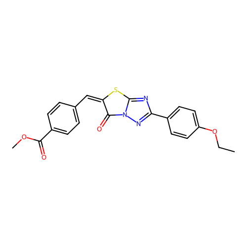 METHYL 4-[(E)-(2-(4-ETHOXYPHENYL)-6-OXO[1,3]THIAZOLO[3,2-B][1,2,4]TRIAZOL-5(6H)-YLIDENE)METHYL]BENZOATE structure