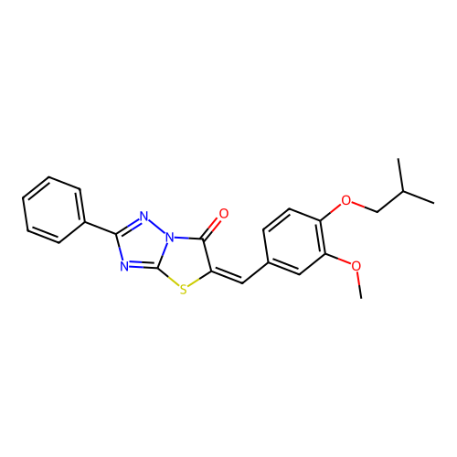(5E)-5-(4-ISOBUTOXY-3-METHOXYBENZYLIDENE)-2-PHENYL[1,3]THIAZOLO[3,2-B][1,2,4]TRIAZOL-6(5H)-ONE structure