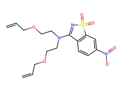 6-nitro-1,1-dioxo-N,N-bis(2-prop-2-enoxyethyl)-1,2-benzothiazol-3-amine structure