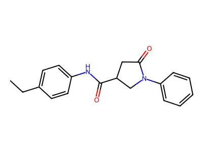 N-(4-ethylphenyl)-5-oxo-1-phenylpyrrolidine-3-carboxamide structure