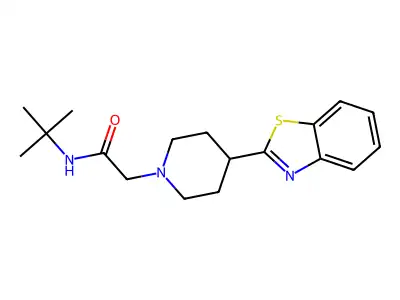 2-[4-(1,3-benzothiazol-2-yl)piperidin-1-yl]-N-tert-butylacetamide structure