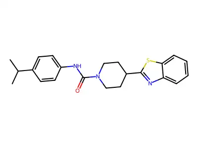 4-(1,3-benzothiazol-2-yl)-N-(4-propan-2-ylphenyl)piperidine-1-carboxamide structure