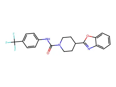1-Piperidinecarboxamide, 4-(2-benzoxazolyl)-N-[4-(trifluoromethyl)phenyl]- structure