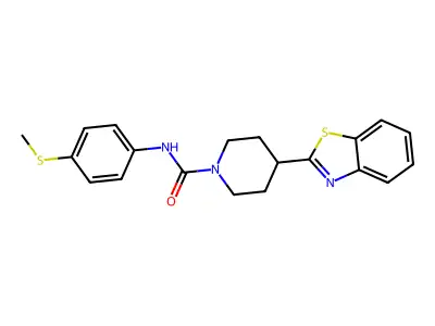1-Piperidinecarboxamide, 4-(2-benzothiazolyl)-N-[4-(methylthio)phenyl]- structure