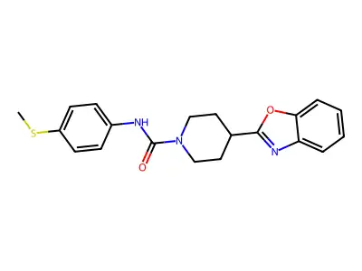 4-(1,3-benzoxazol-2-yl)-N-(4-methylsulfanylphenyl)piperidine-1-carboxamide structure
